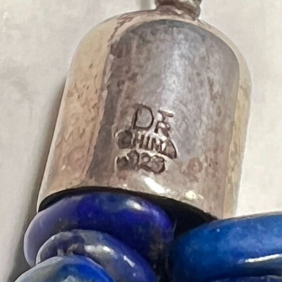 Vtg Jay King Mind Find DTR Lapis Lazuli 3-Strand 18" +3" 925 Clasp Necklace OOAK - Picture 4 of 7